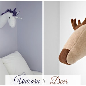 Unicorn and Deer Plush Taxidermy PDF Sewing Pattern with Step-by-Step Photos and Easy Instructions image 2