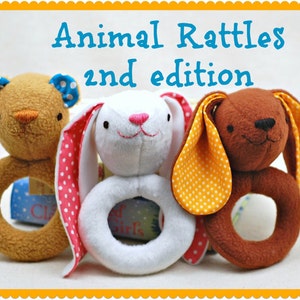 Animal Rattles 2nd Edition PDF Sewing Pattern Easy, Quick Sew Gift for Babies image 1