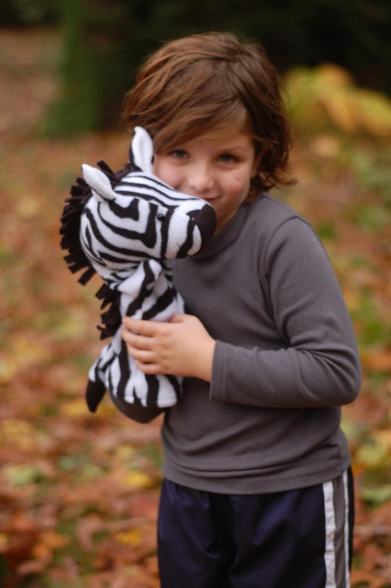 Jungle Hand Puppets to Sew Zebra, Giraffe, and Leopard 3-in-1 PDF Sewing Pattern image 5