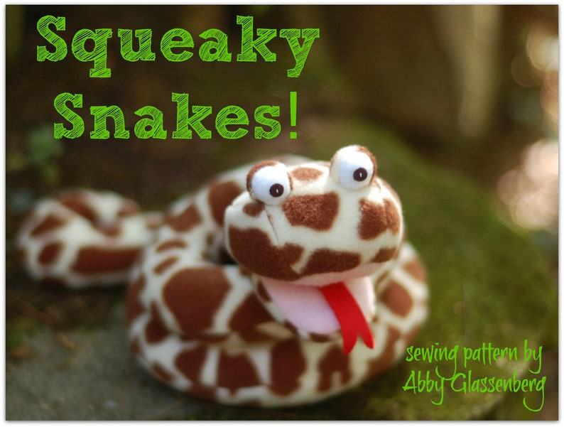 Squeaky Snakes PDF Sewing Pattern 3 Designs in One image 1