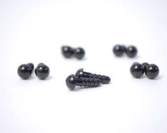 6mm Safety Eyes in Black - 5 Pairs