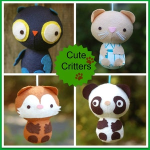 Cute Critters Easy PDF Sewing Pattern With Step-By-Step Photos and Full-Sized Templates image 1