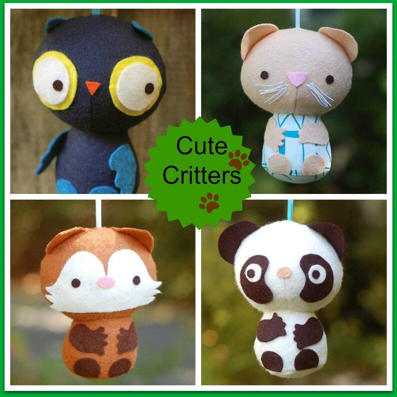 Cute Critters Easy PDF Sewing Pattern With Stepbystep Etsy