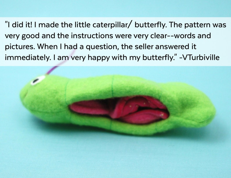 Caterpillar and Butterfly Reversible Toy PDF Sewing Pattern image 5