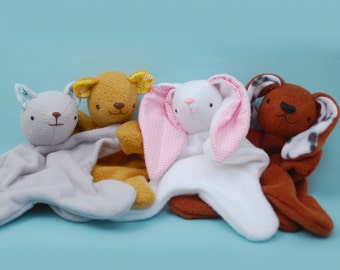 Lovey Dovey Kitty, Bear, Bunny, Puppy - PDF Sewing Pattern For Baby Lovies