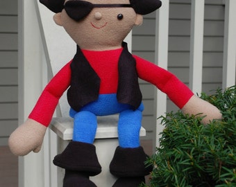 Roger the Pirate Sewing Pattern - PDF Digital Pattern - Easy Instructions with Photos - Boy Doll