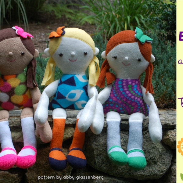 Emma - a fleece doll to sew, with easy-to-follow instructions and step-by-step photos