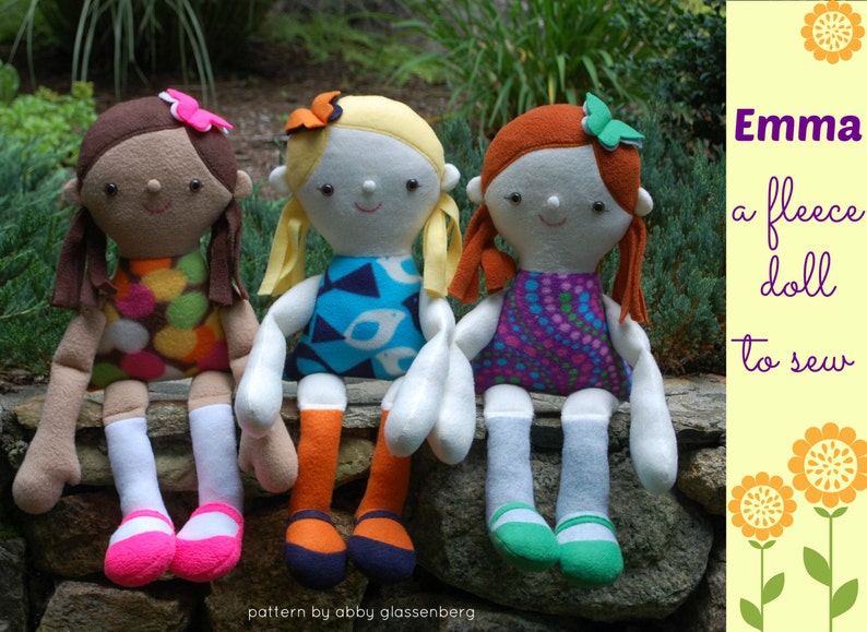 Emma a fleece doll to sew, with easy-to-follow instructions and step-by-step photos image 1
