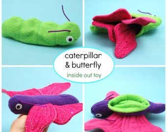 Caterpillar and Butterfly Reversible Toy - PDF Sewing Pattern