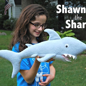 Shawn the Shark Sewing Pattern: 23&quot; Fleece Plush Toy (PDF Pattern)