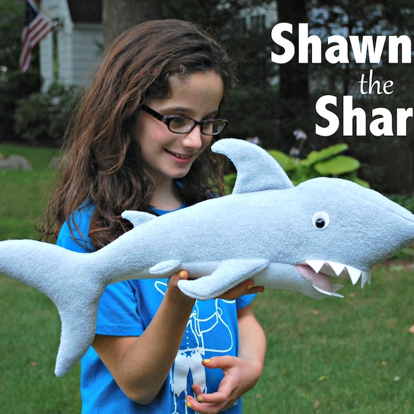 Shawn the Shark Sewing Pattern: 23" Fleece Plush Toy (PDF Pattern)