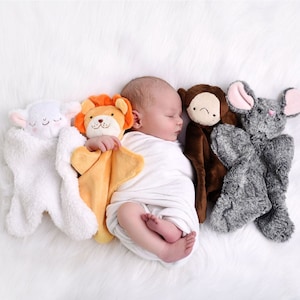 Lovey Dovey Lion, Lamb, Monkey, Mouse - PDF Sewing Pattern For Baby Lovies