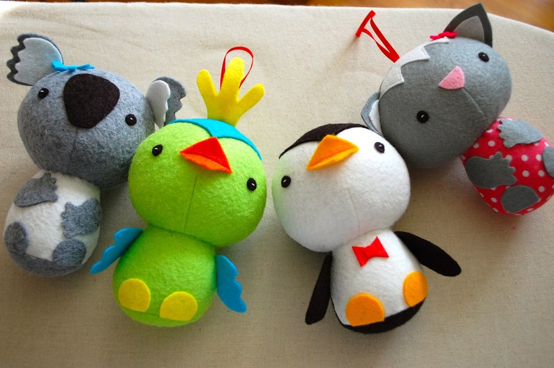 More Cute Critters PDF Sewing Pattern for Easy to Sew Felt Plush Animals image 5