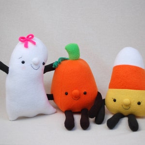 Halloween Cuties 3 Plush Toys to Sew - Ghost, Pumpkin, and Candy Corn