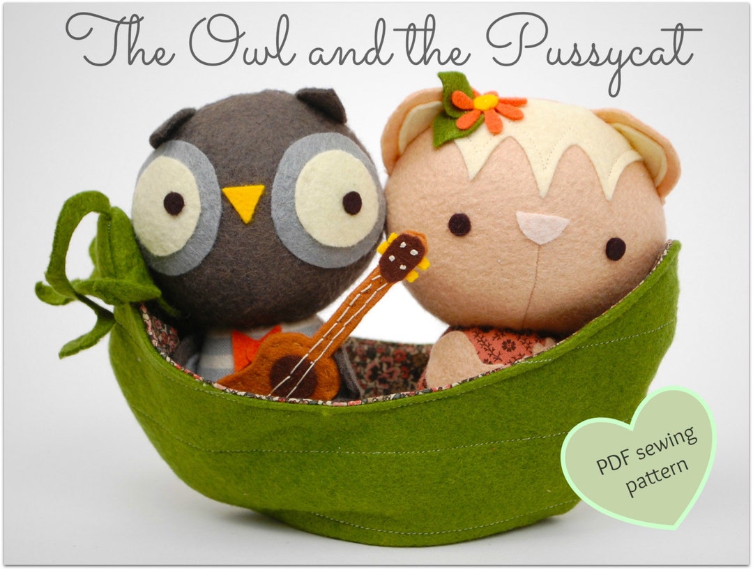 The Owl and the Pussycat Play Set Easy PDF Sewing