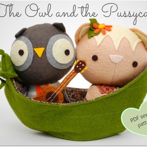 The Owl and the Pussycat Play Set - Easy PDF Sewing Pattern with Step-By-Step Photos