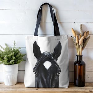 Sac fourre-tout noir Stallion - Sac à bandoulière western équestre