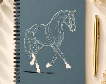 Paardennotitieboek, Paardendagboek, Paardensportnotitieboek, Spiraalnotitieboek voor paardenliefhebbers, Cadeau voor paardenliefhebbers, Rijdagboek, Cadeau voor paardenmeisjes