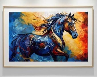 Colorful Horse Wall Art, Abstract Horse Print, Equestrian Wall Decor, Horse Lover Gift, Modern Horse Art, Printable Western Decor
