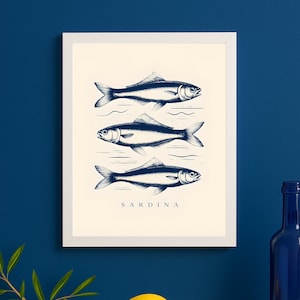 Vintage Sardine Print: Coastal Kitchen Wall Art (Digital Download JPEG)