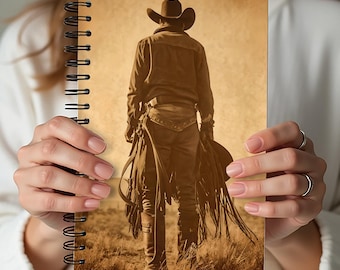 Cowboy Spiral Notebook Journal – Western Cowboy Journal Gift for Cowgirls & Country Lovers, Rustic Writing Notebook 6x8 Western Stationery