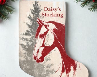 Personalized Christmas Stocking, Custom Name Stocking, Horse Lover Gift, Personalized Gift, Christmas Decor, Family Stocking