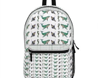 Backpack with Enchanting Sea Animal Pattern Perfect Shoulder Bag for Ocean Lovers Beach Accessory and School Shoulder Bag for Daily Use