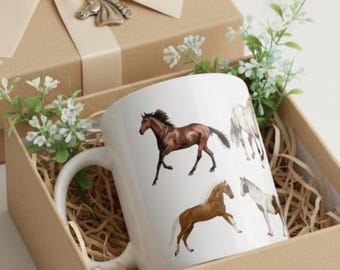 Horse Lover Mug, Equestrian Coffee Mug, Horse Mug Gift, Horse Breed Mug, Western Coffee Cup, Horse Owner Gift for Horse Girls