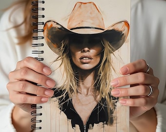 Cowgirl Spiral Notebook – Western Cowgirl Journal, Country Girl Writing Notebook, Rodeo Lover Gift, Western Stationery