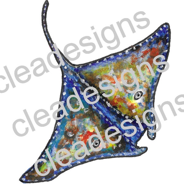 Sting Ray PNG SVG Digital  File Downloads Sea Creature Design for Custom Apparel Vibrant Sting Ray Illustration for Apparel and Accessories