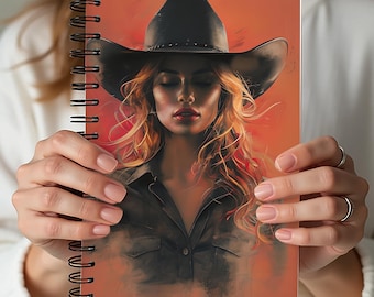 Spiralblock Cowgirl Journal, Western Notizbuch Geschenk für Frauen, ästhetisches Schreiben Journal, liniert 6x8 Notizbuch