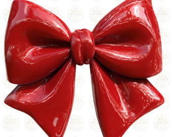 PNG de lazo rojo, imágenes prediseñadas de lazo brillante, PNG de lazo coqueto, diseño de lazo navideño, PNG de sublimación femenina, descarga digital de cinta roja
