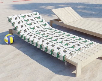 Sea Animal Design Beach Sun Lounger Towel with Sea Animal Pattern |Lightweight Microfibre Beach Towel, Soft, Boho Neutral Custom Beach Towel