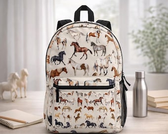 Horse Backpack for Kids, Pony School Backpack, Equestrian Book Bag, Horse Lover Gift, Girls Horse Backpack, Back to School Bag