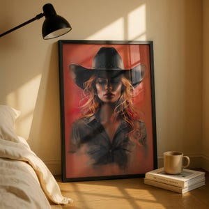 Rustykalna kowbojka – dekoracja ścienna: wystrój pokoju dziewczyny rodeo w stylu western (pobieranie cyfrowe JPEG)