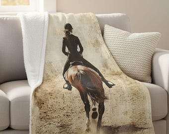 Coperta personalizzata con cavallo, coperta con nome personalizzato, regalo equestre, regalo per appassionata di cavalli, coperta in morbido pile, regalo per amante dei cavalli