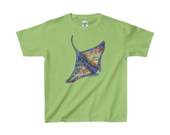 Trendy Beach T-Shirts for kids with Stingray Prints | Multicolor Graphic Shirt for Casual Wear | Summer T-Shirt Gifts for Children