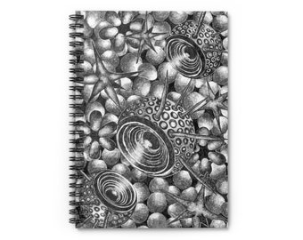 Spiral Notebook  Geometric Design, Personal Reflections Gift for Writers Greyscale for Journal Lovers Artistic  for Sketches or Notes