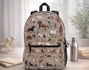 Horse Backpack –Realistic Brown Equestrian School Bag for Kids