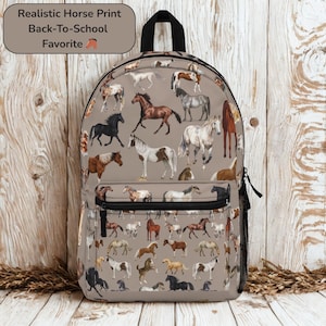 Horse Backpack –Realistic Brown Equestrian School Bag for Kids