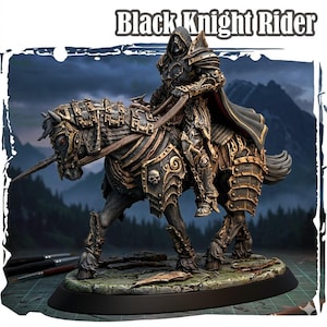 Black Knight Rider - Unpainted Resin Miniature for DnD RPG Tabletop