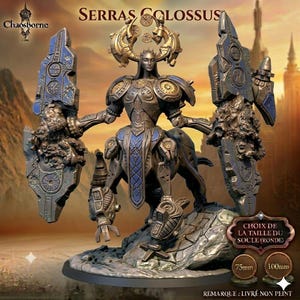 Serras Colossus – Centaure Géant Elfe – Miniature Boss D&D, Pathfinder, AOS Proxy – Boss Monster – Résine Abs-like 30µm – 75mm / 100mm