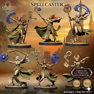 Elf Magiër Tovenaar – Serras Ascendancy | Vrouwelijke Tovenares Miniatuur voor D&D, Pathfinder | Hars HD 30µm 28mm 32mm