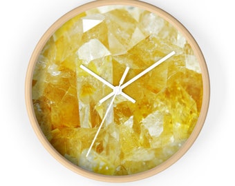 Citrine Crystal Wall Clock