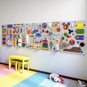 Busy Board, Montessori Activity Wall Toy with 18in1 Features for Toddlers, Great for Daycare and Homes, Gift for Toddlers and Preschool Kids