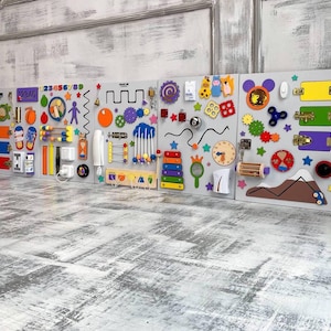 Big Busy Board, Montessori Wall, Activity Board, Toddler Toys, Gift for Kids to Learn Everyday Skills, Ideal for Home Playrooms,Toddler Gift