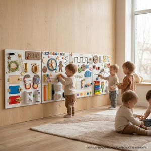 Large Montessori Busy Board Set, Toddler Toys, Sensory Wall, Activity Panels Wooden Sensory Toy For Classroom Church And Daycare, Kids Toys