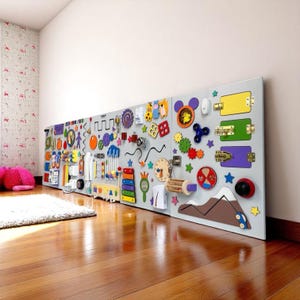 Large Montessori Busy Board, Toddler Wall Activity Board, Montessori Gift for Boys and Girls to Play and Learn at School, Fine Motor Skills