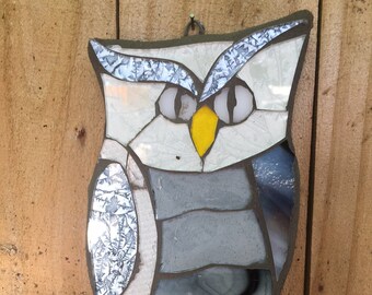 Owl mosaic, garden art, wall plaque