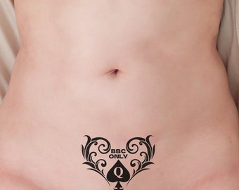 Five (5) Queen of Spades Temporary Tattoos, Five (5) QOS Temporary Tattoos